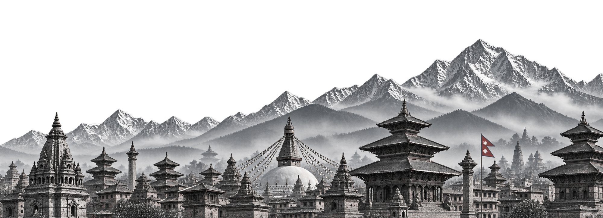 Kathmandu skyline with mountain horizon